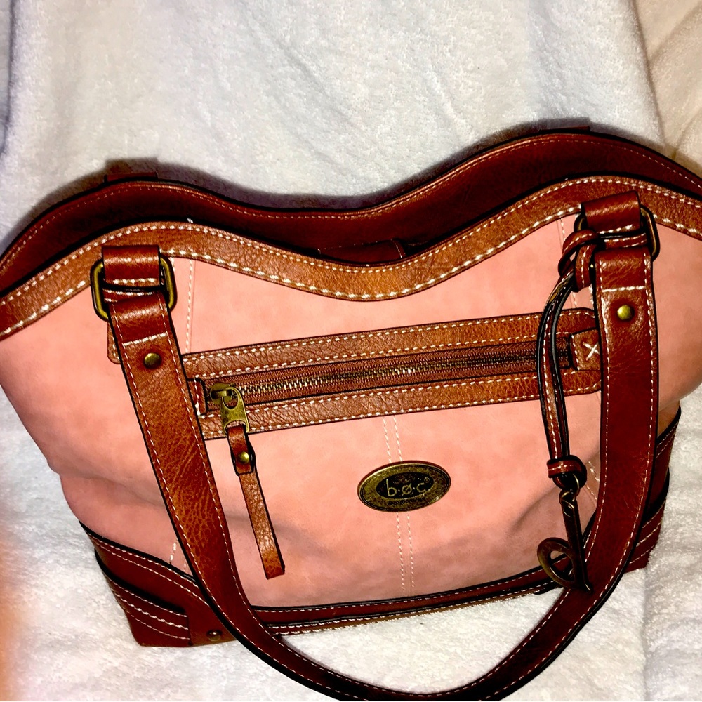 B.O.C crouton tote 16”.2  x 5.6 D.10”